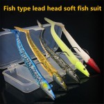  1 set 5pcs/set 11cm 22g/pcs  Sinking Pencil Shaped Fishing Lure Jig Head Soft Fish Glow Bait about  For Long Range Casting