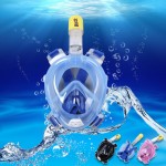  3 Colors Underwater Detachable Dry Scuba Diving Masks 180 Full Face Anti Fog Snorkeling Set with GoPro Camera Mount 