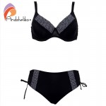  Andzhelika 2017 New Bikinis Women Solid Dot Patchwork Sexy Plus Size Swimwear Soft cups Bikini Set Bathing Suit Biquini AK17788