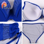  Andzhelika 2017 New Bikinis Women Solid Dot Patchwork Sexy Plus Size Swimwear Soft cups Bikini Set Bathing Suit Biquini AK17788