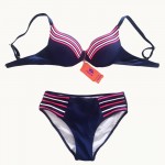  Cooclo Brand Solid Color Sexy Brand Bikini Sets Push Up Swimwear Women Padded Swimsuit Contrast Striped Summer Beachwear Suits