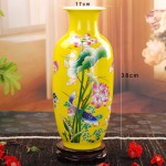  Jingdezhen Ceramic Vase Modern Chinese Style Lotus Fish Vase Wedding Gifts Home Handicraft Furnishing Articles Golden Drawing