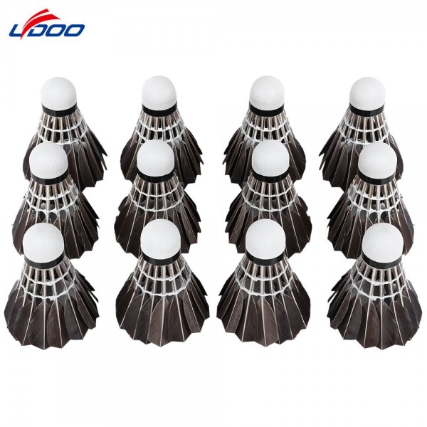  LYDOO 12pcs Portable Black Goose Feather Training Badminton Shuttlecocks Outdoor Sport Accessories