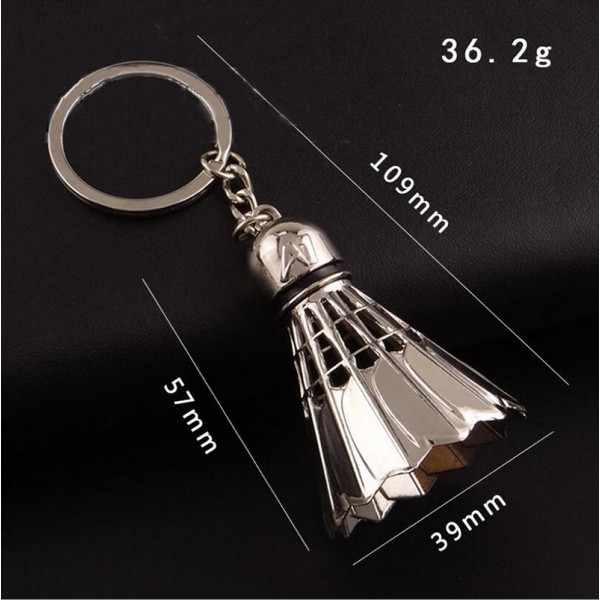 1 PC 109*39mm High Quality Alloy Large Creative 3D Badminton Keychains Shuttlecock Key Rings Sports Key Chains Girl Friend Gift