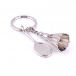 1 PC High Quality Alloy Creative 3D Badminton Keychains Racket Keychain Shuttlecock Key Rings Sports Key Chains Girl Friend Gift