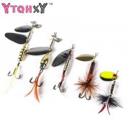 1 PCS Metal Spinner Fishing Bait Spoon 7g-20g Fishing lure Silver/Gold Color Retail Box Catfish Bass Lures 360 Rotation YE-19