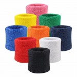 1 Pair 6 Colors Outdoor Sports Sweat Wristbands Cotton Fiber Soft Sports Support Brace for Tennis Squash Badminton Gym