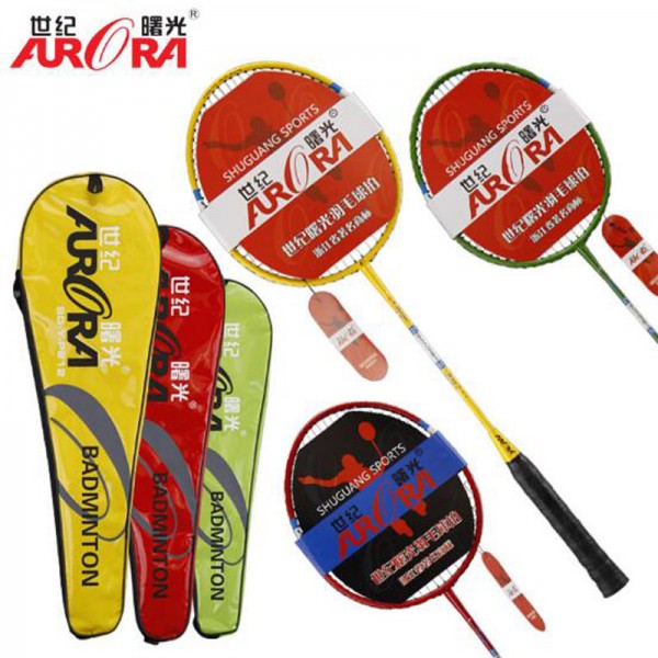1 Pair of C-Al Composite Badminton Rackets with Wood Handle Bar 2Pcs/set Adult Child Badminton Shuttlecock Rackets with String