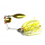 1 Piece 20.5g Super Luring Spinner Bait Double Reflective Golden Metal Spoon Buzzbait 3D Fish Eye Fishing Lure with Hook SB004