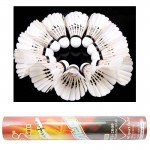 1 Tubes/12 Pcs Top Quality Duck Feather Badminton Shuttlecocks White Single-side Big Broad Shuttlecocks Birdies Badminton Ball