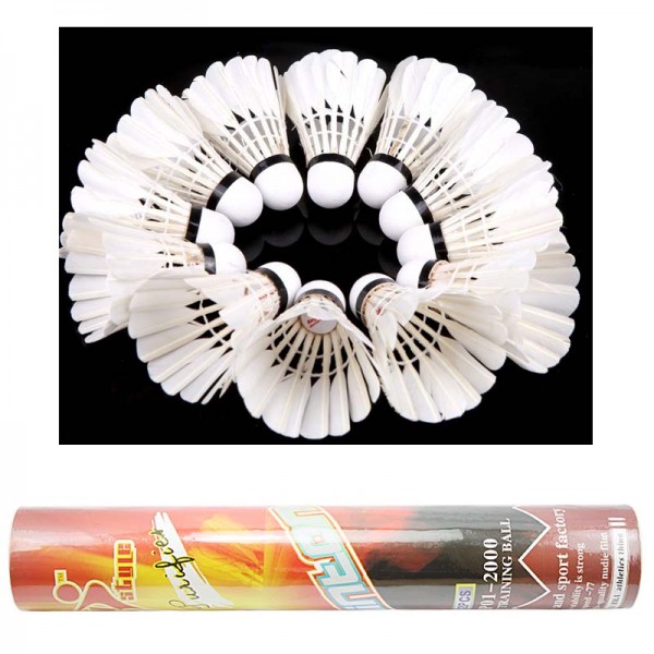 1 Tubes/12 Pcs Top Quality Duck Feather Badminton Shuttlecocks White Single-side Big Broad Shuttlecocks Birdies Badminton Ball