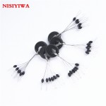 10 Pcs 6 in 1 Fishing Stopper Bobber Black Rubber Oval Stopper Fishing Bobber Float Space Bean Stopper Folat Fishing Line Bobber