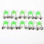 10 Pcs Fishing Bite Alarms Fishing Rod Bells Rod Clamp Tip Clip Bells Ring Green ABS Fishing Accessory