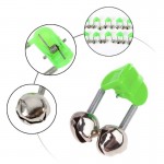 10 Pcs Fishing Bite Alarms Fishing Rod Bells Rod Clamp Tip Clip Bells Ring Green ABS Fishing Accessory