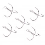 100PC Fishing Hook Silver Color FISHHOOK Overstriking Antirust Fishing Tackle 2#-10# High Carbon Steel Treble Hook