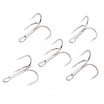 100PC Fishing Hook Silver Color FISHHOOK Overstriking Antirust Fishing Tackle 2#-10# High Carbon Steel Treble Hook