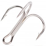 100PC Fishing Hook Silver Color FISHHOOK Overstriking Antirust Fishing Tackle 2#-10# High Carbon Steel Treble Hook