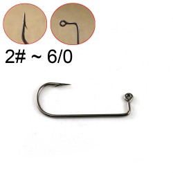 100PCS  Aberdeen Offset Jig Hook High Carbon Steel 90 Degree Shank Bent Saltwater Jig Hooks 2 1 1/0 2/0 3/0 4/0 5/0 6/0 [YG8225]