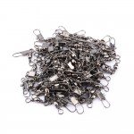 100PCS Stainless Steel Interlock Fishing Swivel Snap Ball Bearing Rolling Solid Rings Fishing Hooks Connector #8 3.5CM Length