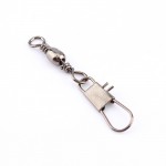 100PCS Stainless Steel Interlock Fishing Swivel Snap Ball Bearing Rolling Solid Rings Fishing Hooks Connector #8 3.5CM Length