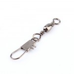 100PCS Stainless Steel Interlock Fishing Swivel Snap Ball Bearing Rolling Solid Rings Fishing Hooks Connector #8 3.5CM Length