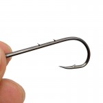 100pcs 92247 High Carbon Steel Fishing Hooks Black Offset Long Barbed Shank Baitholder Bait Hook Size 1 1/0 2/0 3/0 4/0 5/0 6/0
