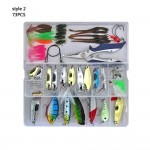 101PCS Fishing Lures Mixed Hard Soft Baits Popper Crankbait VIB Topwater Floating Fishing Lures Hooks Kit Set with Storage Box