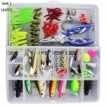 101PCS Fishing Lures Mixed Hard Soft Baits Popper Crankbait VIB Topwater Floating Fishing Lures Hooks Kit Set with Storage Box