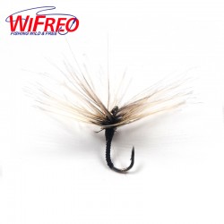 10PCS #12 Light Grey Umbrella Reverse Hackle Tenkara Fly Fishing Flies