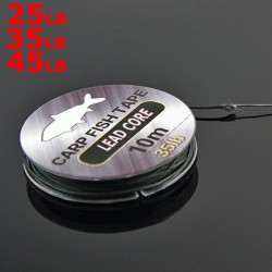 10m/reel 25LB 35LB 45LB Green Color Lead Core Rig Lines Coarse Carp Fishing Rig Braid Line