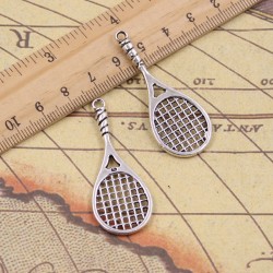 10pcs Charms badminton tennis racket 48*19mm Tibetan Silver Plated Pendants Antique Jewelry Making DIY Handmade Craft