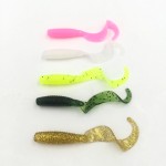 12 pcs / bag Artificial Curly Tail Maggot Grub Worm Fishing Lures Soft Grubs smell 6.5cm 1.82g for Sea River Lake Fishing 032