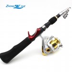 1.65M Fishing Rod Portable Foldable Travel Spinning Fishing Rod Carbon with 1000 Series Sea Fishing Reel Rod Combo Fishing Set