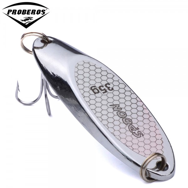 1PC Top Metal Spoon Lure 3g-40g Metal Bass Baits Silver Spoon Fishing Lure 8#-2# Hook Metal Lure Fishing Tackle