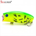 1PCS 3D Eyes Lifelike Fishing Lure 5.5cm 11g 8# Hooks Pesca Fish Popper Lures Wobbler Isca Artificial Hard Bait Swimbait