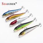 1PCS SEALURER Minnow Hard Bait  Fishing Lures 5 Colors You Can Chose With  3D Eyes 8cm5.5g