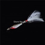 1PCS Small Minnow Metal Fishing Crankbait Lure 3d Eyes Baits Artificial Bait With Feather Fishing Tackle