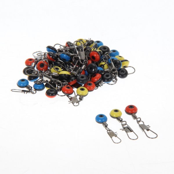 1Pack (60pcs)  Fishing Tackle Running Ledger Slider Deads Snap Links Swivels  for Sea Fishing 3 Size Random Color