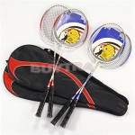 1Pair Universal Light Weight Aluminium Alloy Battledore High-strength Badminton Racket Racquet With Carry Bag