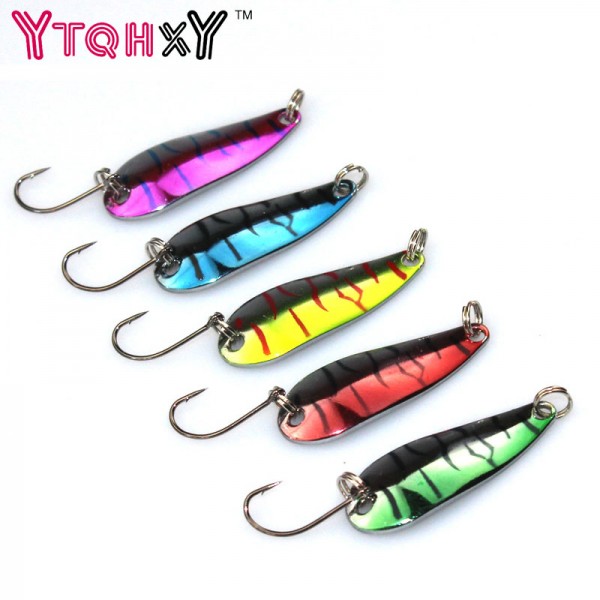 1Pcs Fishing Lure Spoon 5.6g Hard Bait Metal Fishing Lures Sequin Paillette Baits Single BKK Hook fishing tackle YE-199