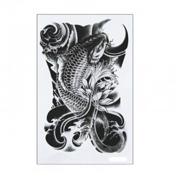 1Pcs Hot Black Fish Waterproof Tattoo Stickers On Arm On The Body Fake Tatoo Sleeve For Women Body Art Temporary Tattoos On Hand