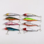 1pcs 2 Sections Fishing Minnow Lure 9cm 7.3g Artificial Bait 8 Color Treble Hooks Crank bait Fishing Tackle Tool