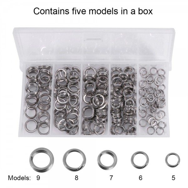 200PCS Heavy Duty Stainless Steel Fishing Split Rings Lure Solid Ring Loop For Blank Crank Bait Connectors Tackle Tool Kit