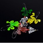 2014 New frogs Fishing Lure Set 4pcs/LOT Rubber Soft Fishing Lures Bass SpinnerBait spoon Lures carp fishing tackle