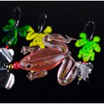 2014 New frogs Fishing Lure Set 4pcs/LOT Rubber Soft Fishing Lures Bass SpinnerBait spoon Lures carp fishing tackle