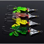 2014 New frogs Fishing Lure Set 4pcs/LOT Rubber Soft Fishing Lures Bass SpinnerBait spoon Lures carp fishing tackle