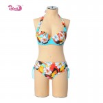 2016 New Print Floral Sexy Swimsuit High Waist Vintage Bikini Set For Women Push Up Triangle Swimwear Big Cup Bathingsuit 2076