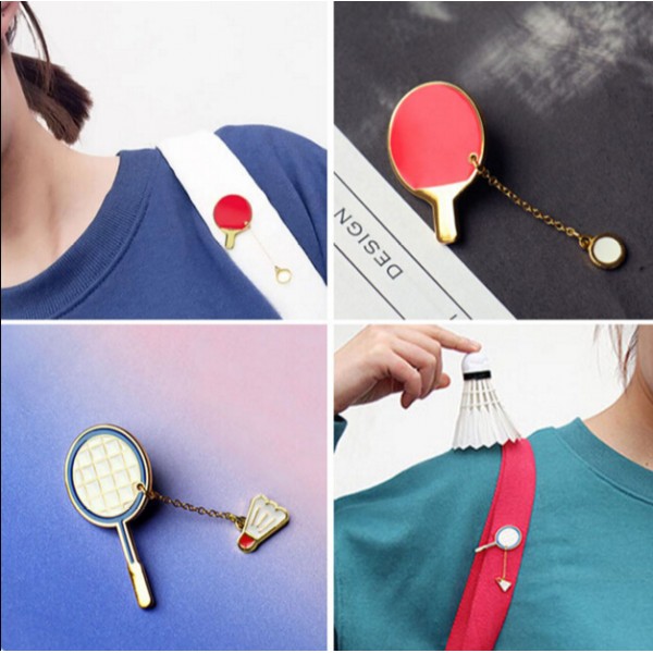 2016 New Woman Broches sport Badminton table tennis Brooch Lapel Pin Wedding Brooch collar Brooches For Women