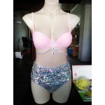 2016 Venus Vacation hot selling open hot girl push up bikini bling rhinestone swimwear with chains