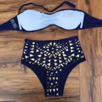 2016 sexy Push Up swimwear golden Print bikini brazilian swimsuit High Waist bathing suit Women swimsuit maillot de bain